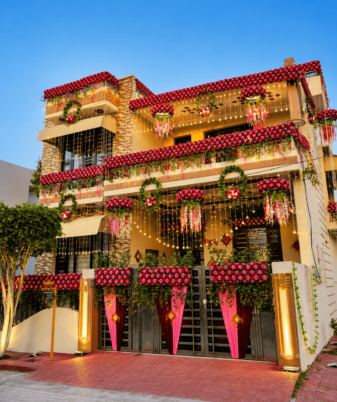 Grand Rose & Fairy Light House Facade