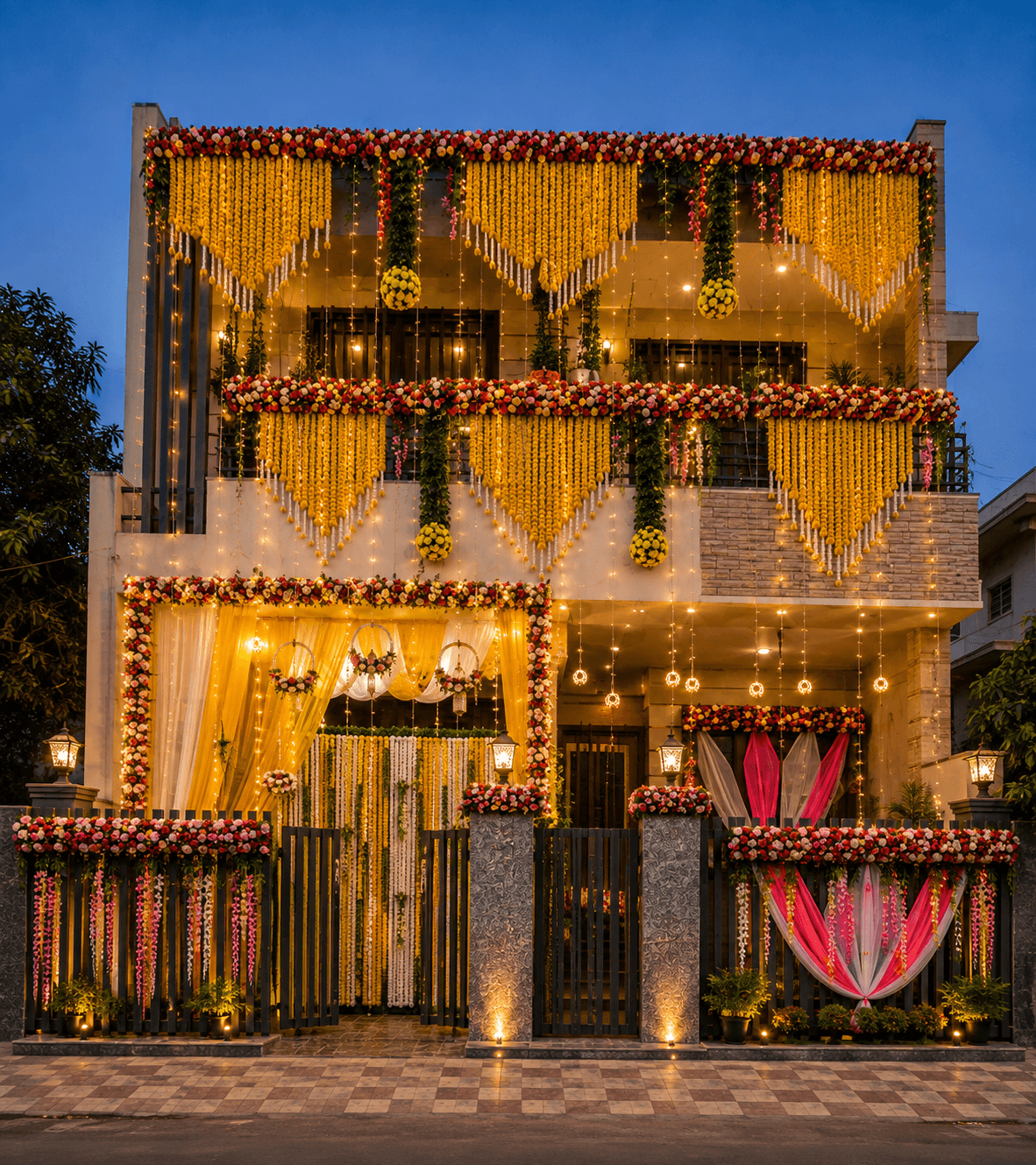 Illuminated Courtyard Celebration